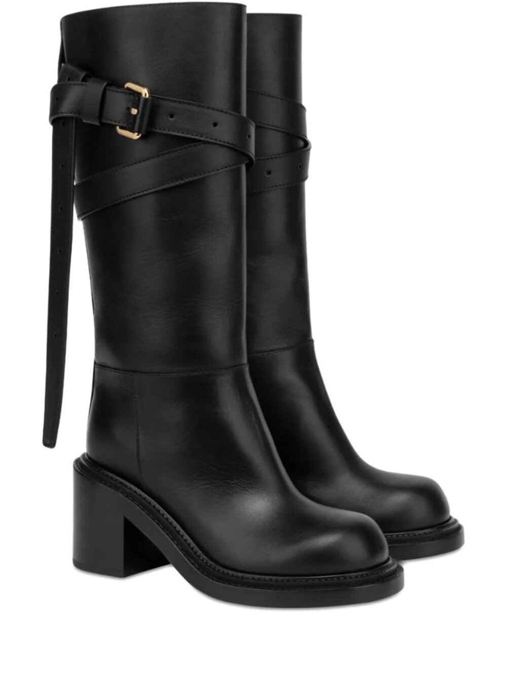 Moschino Leather Calf Boots boots in Black Sz-36 ($1395)